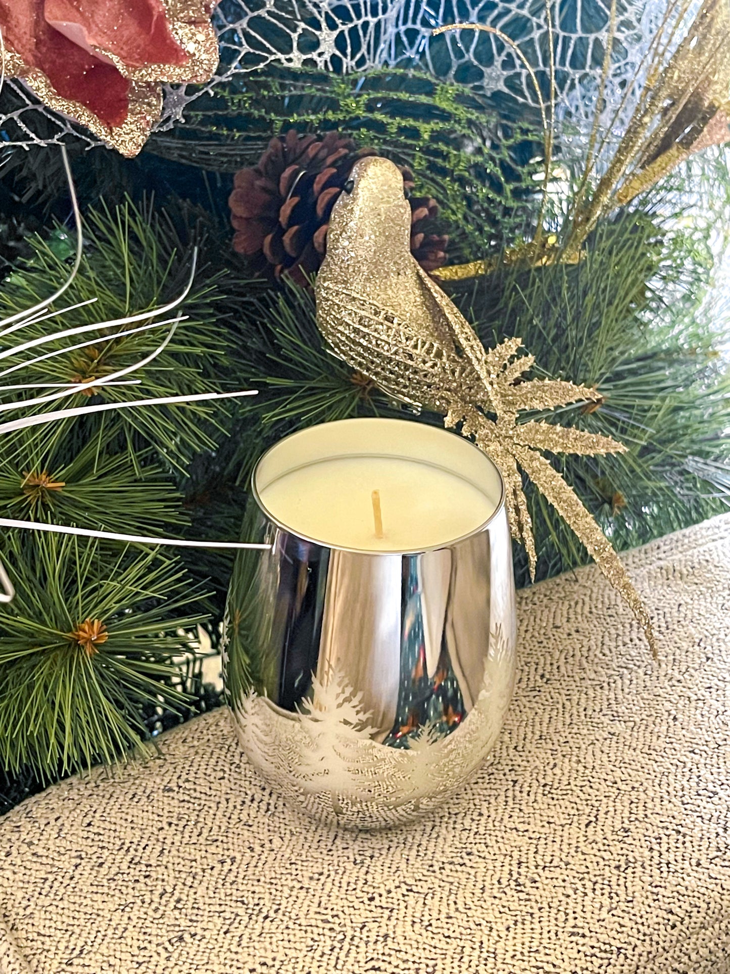 Christmas Candle Silver